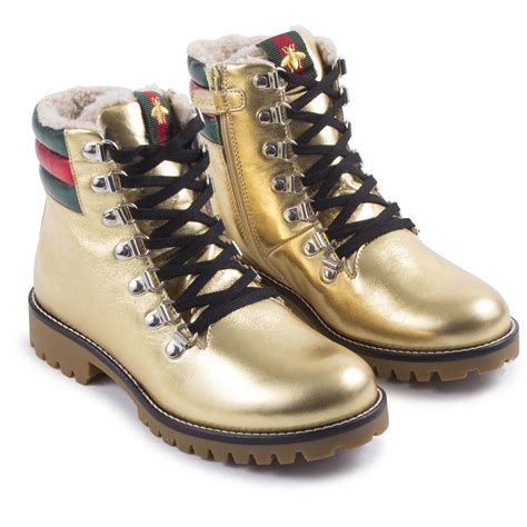 gucci gold combat boots|gucci print thigh high boots.